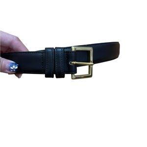 Coach Black Leather Belt with Gold Buckle